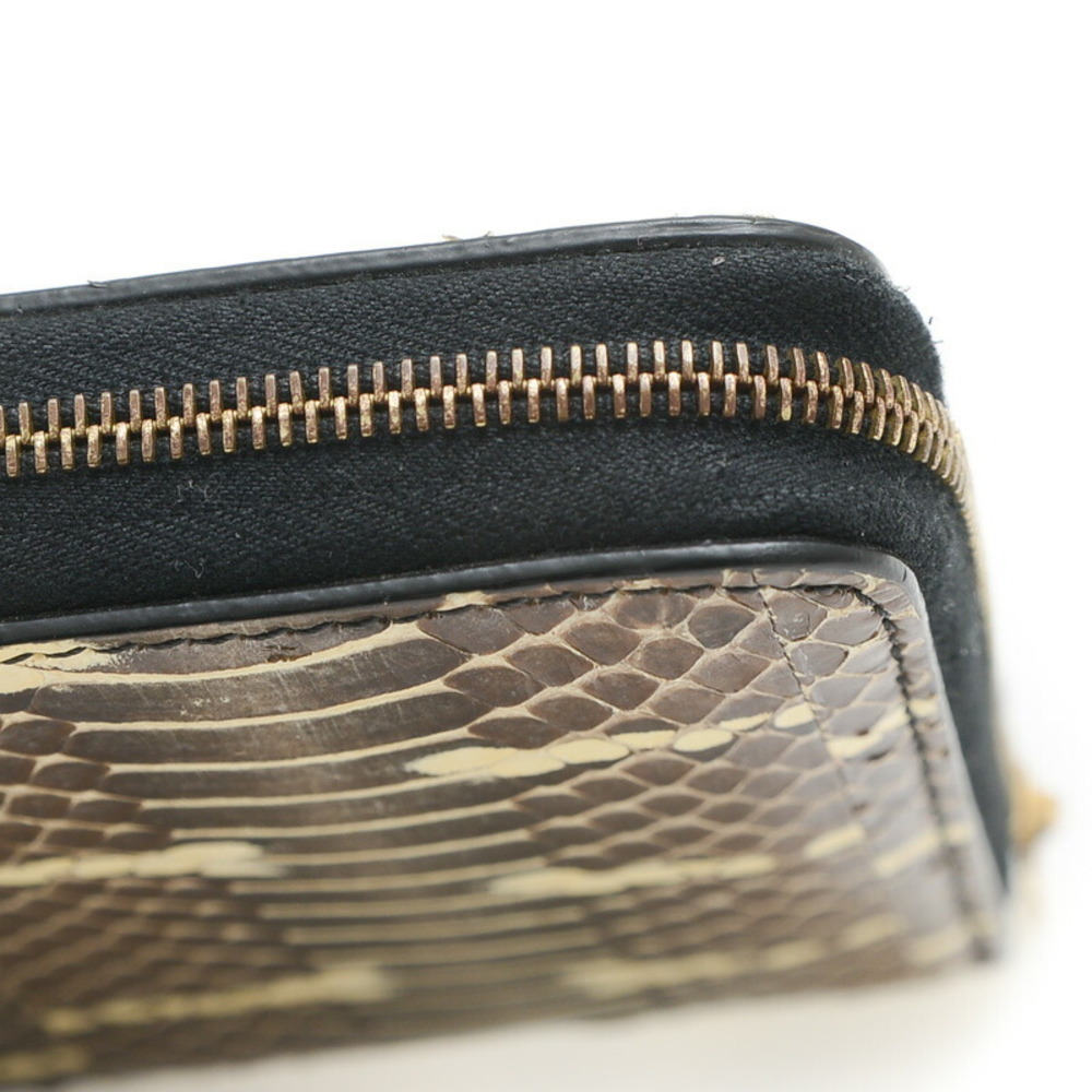 Celine Zip Brown Long Python Wallet Ivory White - image 5